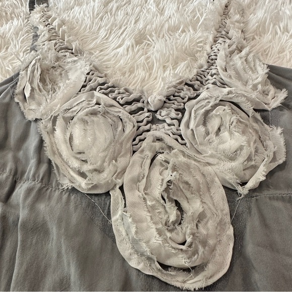 Boho Tiered Mini Dress with 3D Rosette Trim | Made in Italy | Size 10 - Picture 10 of 13